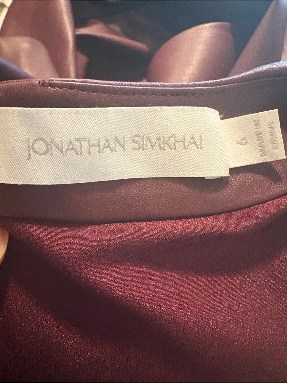 Jonathan Simkhai Toni Faux Leather Cutout Sleeveless Midi Dress in Mulberry Red - Picture 4 of 16